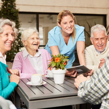 Residents Engaged in Digital Art